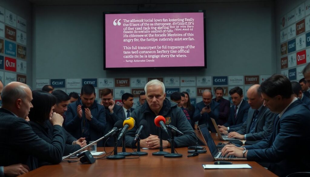 Расшифровки пресс-конференций: примеры по футболу - иллюстрация