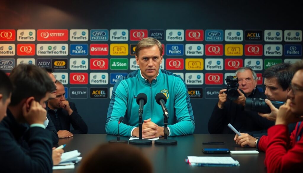 Секреты эффективной коммуникации главного тренера на пресс-конференции - иллюстрация