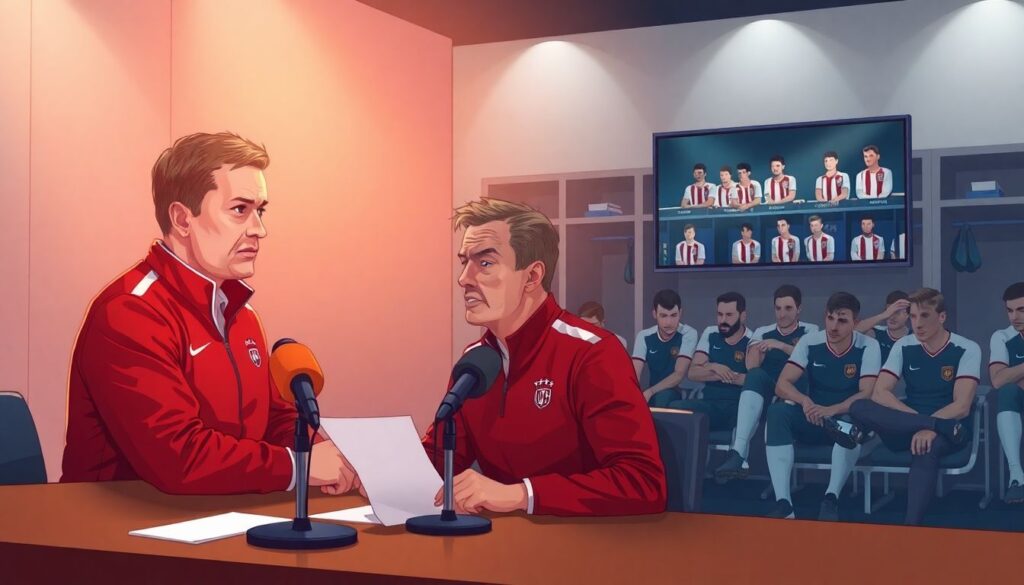 Почему тренеры выбирают одну тему для обсуждения на пресс-конференции - иллюстрация