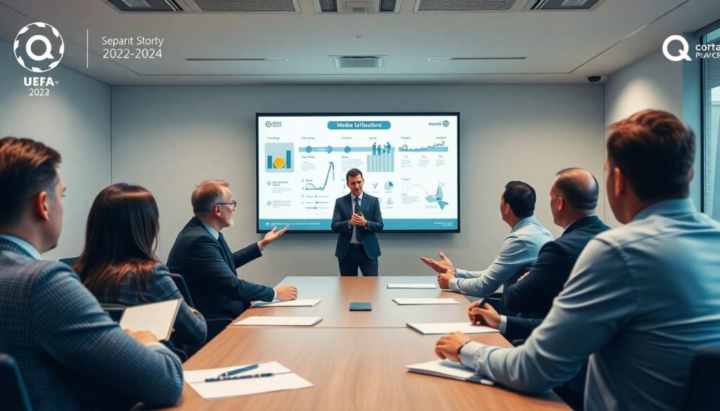 Процесс подготовки главного тренера к пресс-конференции - иллюстрация